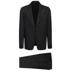 Lardini Tailored Black Suit With Two-Button Jacket - NWT